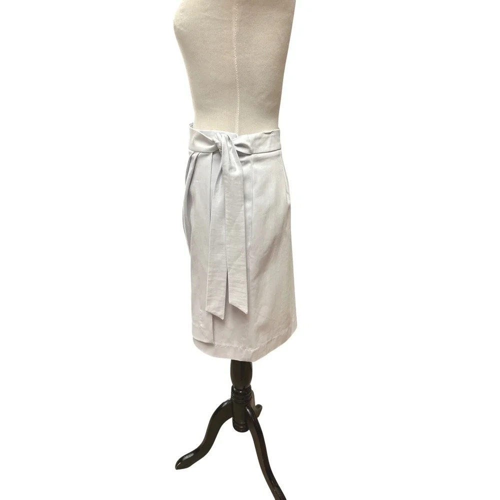 Harmont & Blaine Wrap Pencil Skirt Tie Waist Minimalist Gray Italy TG40 US 4